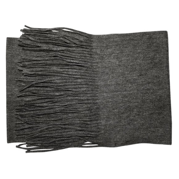 LUCKY BRAND Solid Brushed Gray Scarf w/ Fringe - Picture 3 of 3